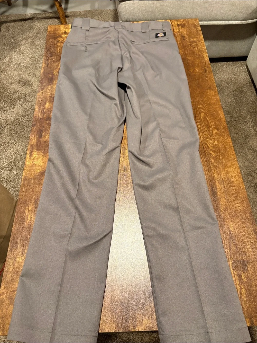 30/32 Dickies Men's Gray Straight-Leg Slim Fit Pants